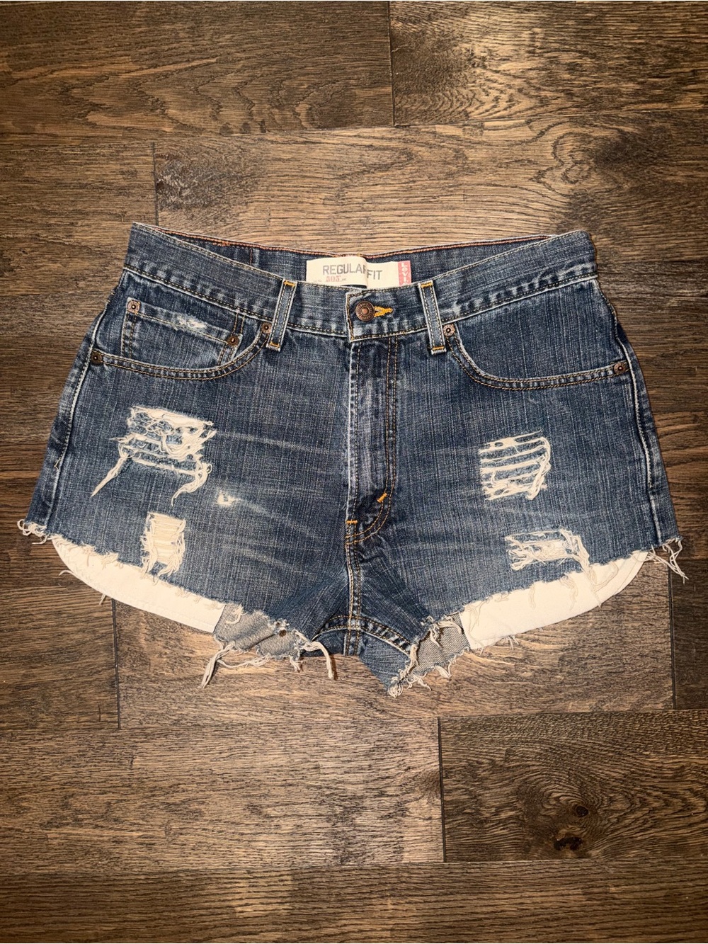 Levi's Distressed Cutoff Denim Shorts - Blue
